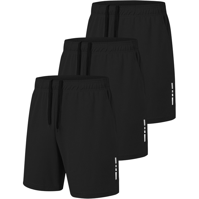 Спортивні шорти чоловічі літні швидковисихаючі. Штани для занять спортом, фітнесу, баскетболу та джогінгу з кишенями. Чорний/Темно-сірий/Чорний/Морський/Сірий (M, Чорний)