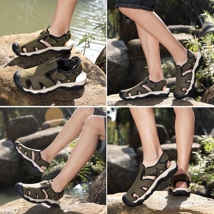 Чоловічі сандалі AX BOXING для трекінгу та спорту, зелені, розмір 44 EU