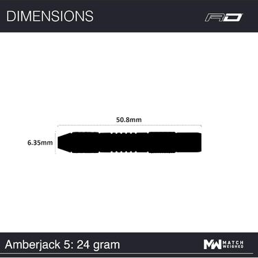 Вольфрамові дартси RED DRAGON Amberjack 5, 24 г, з оперенням і шафтами