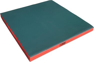 Гімнастичний мат NiroSport 100x100x8 см, м'який мат для фітнесу, спорту та тренувань, захисний мат, зелений/червоний, вироблено в Німеччині