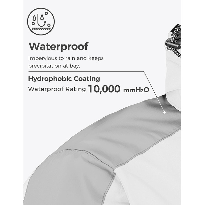 Водонепроникна лижна куртка Wantdo для чоловіків, спортивний мантель для активного відпочинку, тепла зимова куртка для гірських прогулянок, білий+червоний (M, білий+жовтий)