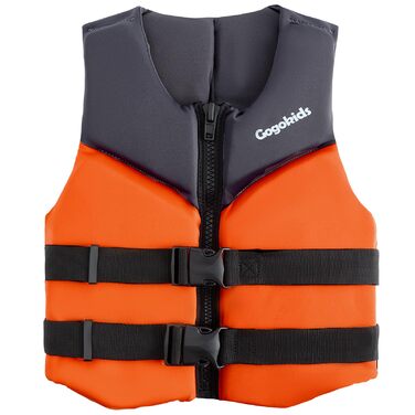 Дитячий жилет для плавання Gogokids Junior 30-50 кг, помаранчевий. Регульований, з неопрену, для каяку, SUP та басейну. 6-11 років