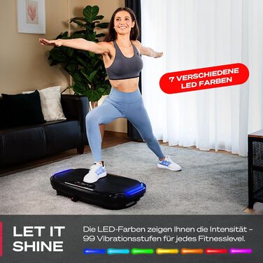 Вібраційна платформа Sportstech VP275 для дому, 3D фітнес-тренажер, LED-дисплей, антиковзка, керування через додаток