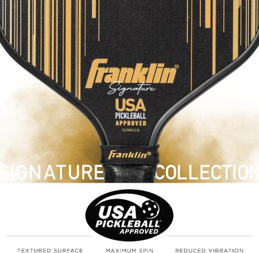 Професійна ракетка для піклболу Franklin Sports Signature Series з MaxGrit-покриттям, турнірна, затверджена USAPA, поліпропіленовий осердя 13 мм + 16 мм