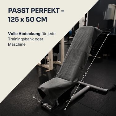 Рушник для фітнесу YUMUVE 125x50 см – спортивний рушник з покриттям для обладнання – неслизький & швидковисихаючий – мікрофібра, рифлена тканина – ідеально для спортзалу, тренажерного залу, йоги, тренувань – 5 кольорів (антрацит)