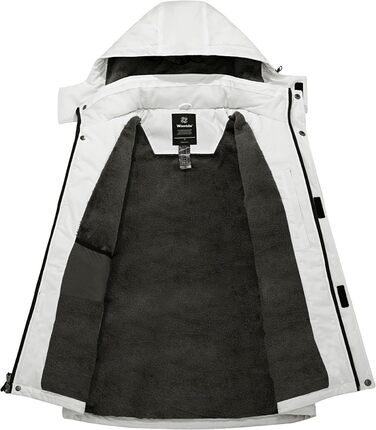 Чоловіча гірськолижна куртка Wantdo з флісовою підкладкою, водонепроникна та дихаюча, для активного відпочинку, з капюшоном, вітрозахисна, розмір XXL