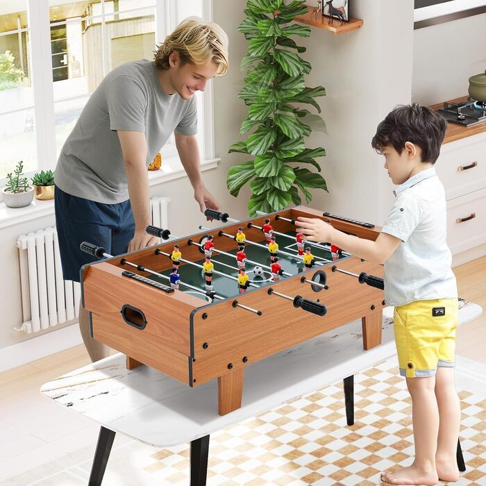 COSTWAY 4-в-1 ігровий стіл: пінг-понг, хокей, футбол, більярд, дерев'яний, для дітей та дорослих