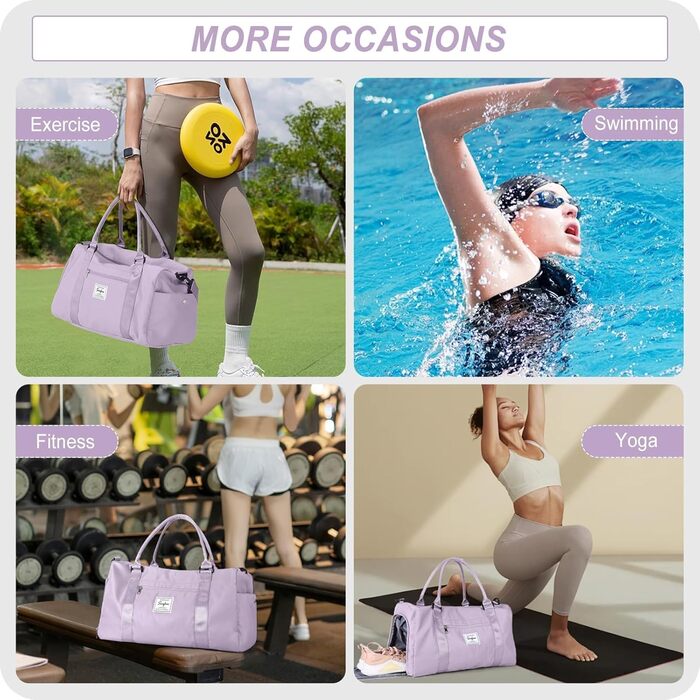 Спортивна сумка HYC00 для жінок та чоловіків, дорожня/гімнастична сумка з відділенням для мокрого одягу та взуття, сумка для плавання, йоги, тренувань, армійного стилю (зелений)