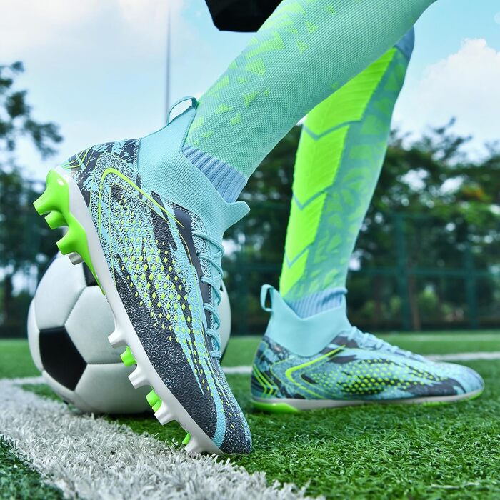 Черевики для футболу чоловічі, дитячі, для штучного покриття, з шипами, синього кольору, розмір 39 EU