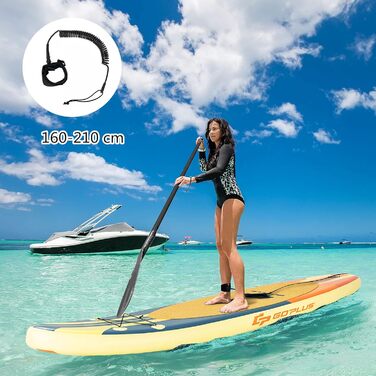 Надувна SUP-дошка RELAX4LIFE 335x76x15 см з веслом, рюкзаком, насосом, ремкомплектом та 3 плавниками, жовта – для початківців і професіоналів