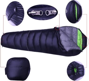 Сплячий мішок LMR Outdoor для кемпінгу, ультралегкий, з компресійним мішком, чорний
