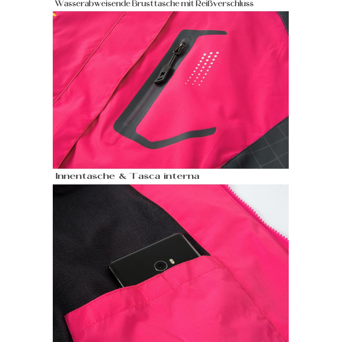 Жіноча водонепроникна куртка-дощовик Softshell для прогулянок та походів з капюшоном, рожева, розмір XL