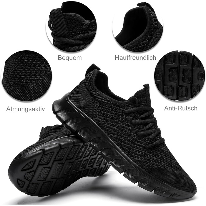 Чоловічі кросівки Damyuan: спортивні, для бігу, туризму, тенісу та фітнесу, розмір 43 EU, чорний колір