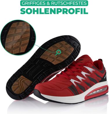 Спортивні кросівки для жінок та чоловіків з амортизацією, легкі бігові кросівки, чорно-червоні, 37 EU
