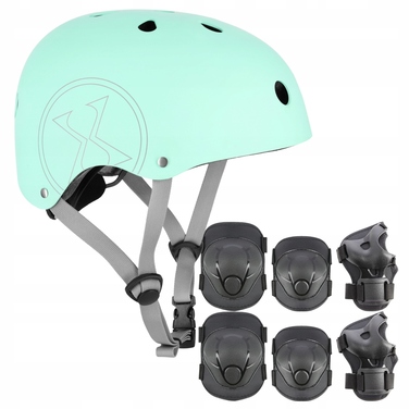 Дитячий велосипедний шолом з регулюванням та комплект захисту для скейтбордингу, розмір XS