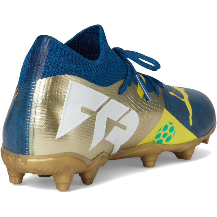 Дитячі футбольні бутси PUMA Future Match FG/AG Jr - для гри на траві та штучному покритті (33 EU, синій, жовтий)