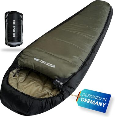 Сплячий мішок Explorer® Northpole 205 RECHTS -3°C до -21°C, 3-4 сезони, для дорослих, водонепроникний, YKK Zip, для кемпінгу та подорожей