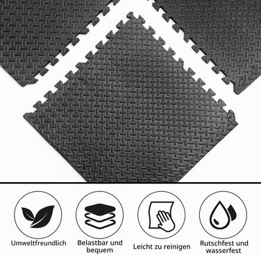 PROIRON Мат Puzzle 60x60x2 см для фітнесу (6 шт.) - захисні килимки для спортзалу, тренувань, обладнання