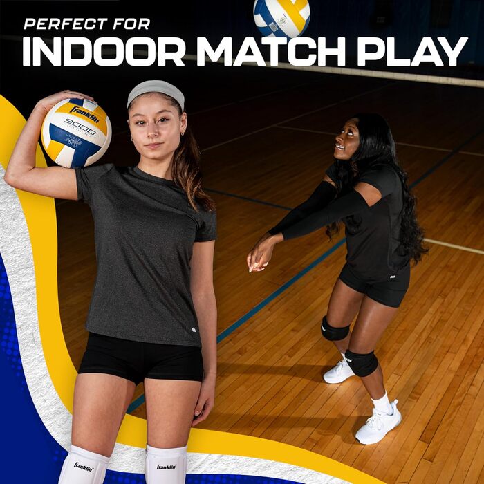 Franklin Sports волейбольні м'ячі для залу: Premium 9000 + 6000, офіційний розмір, для дорослих та юнаків, композиційний матеріал, для гри та тренувань