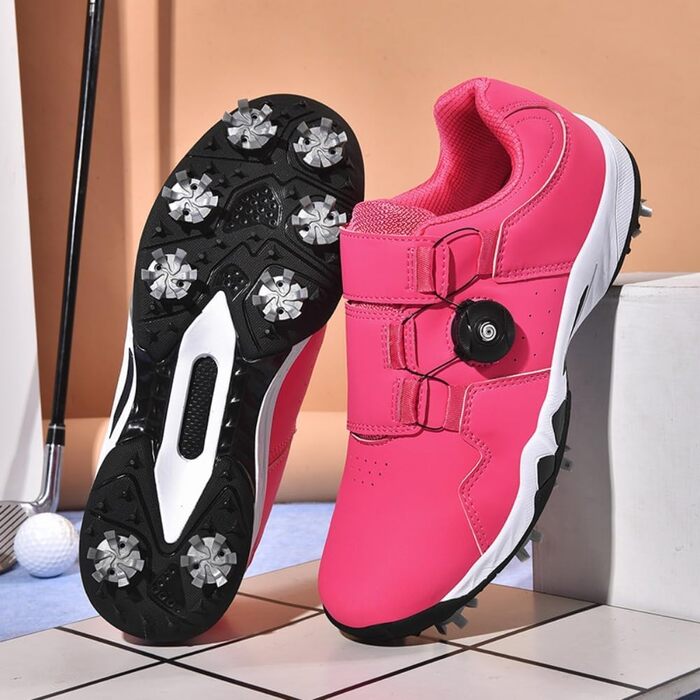 Жіночі гольф-взуття водонепроникні, дихаючі, зручні, з шипами. Гольф-тренувальні черевики з поворотним піджарем, швидкою системою фіксації, розмір 36-42 EU (Червоний, 42 EU)