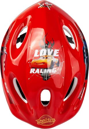 Дитячий велосипедний шолом Cars Lightning McQueen, розмір 52-56 см, регульований, TÜV сертифікат, для дітей 3-15 років, з можливістю персоналізації імені, alles-meine.de GmbH