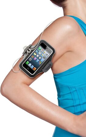 Спортивний чохол на руку Belkin Slim-Fit Plus з відділенням для кабелю, для iPhone 5/5s/5c, чорний