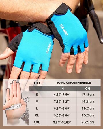 Велосипедні рукавички напівпальці для чоловіків та жінок, літні короткі велорукавички з підкладкою, дихаючі рукавички для велоспорту для гірського велосипеда та шосе, чорні, розмір L