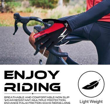 Велосипедні рукавички BEAT RAGE з напівпальцями для чоловіків та жінок, гелеві, протиковзкі, амортизуючі, для важкої атлетики, фітнес-студії, дихаючі, для гірського велосипеда (MTB), (XL, Червоний)