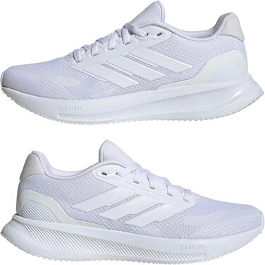 Жіночі кросівки для бігу adidas Runfalcon 5 Cloud White — білі, з амортизацією Cloudfoam та дихаючою сіткою, розмір 39 1/3 EU
