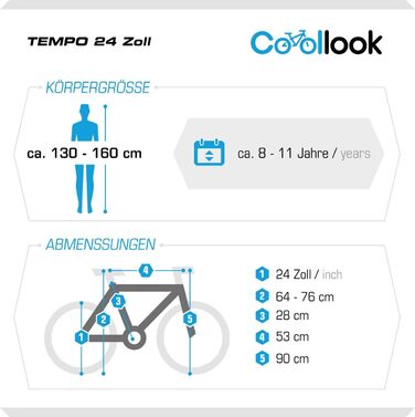 Гірський велосипед Probike Tempo 24 дюйми, 18 швидкостей, для хлопців і дівчат, зріст 130-155 см