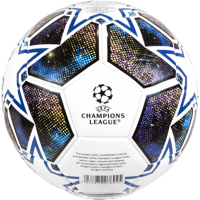 М'яч футбольний UEFA Champions League офіційний біло-синьо-зелений