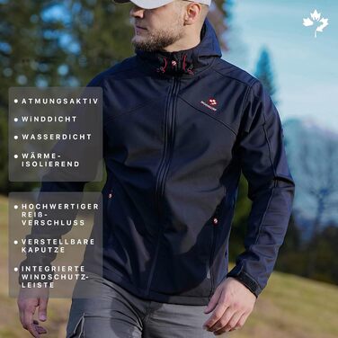 Чоловіча куртка Softshell для відпочинку та активного дозвілля, функціональна outdoor куртка, темно-синя, розмір S