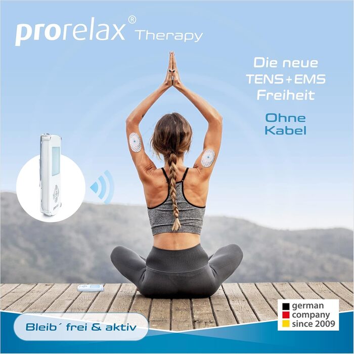 Prorelax TENS/EMS електrostimulator: 2 терапії в одному приладі для зняття болю та м'язового розвитку | Бездротовий комплект