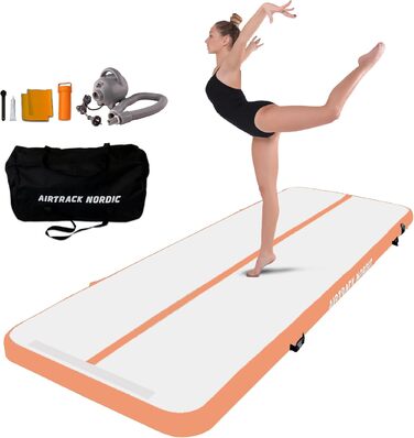 Надувна гімнастична матка AirTrack Nordic Standard з насосом, 3/4/5/6/7/8 метрів, для гімнастики, йоги, дому. Міцна та легка у транспортуванні