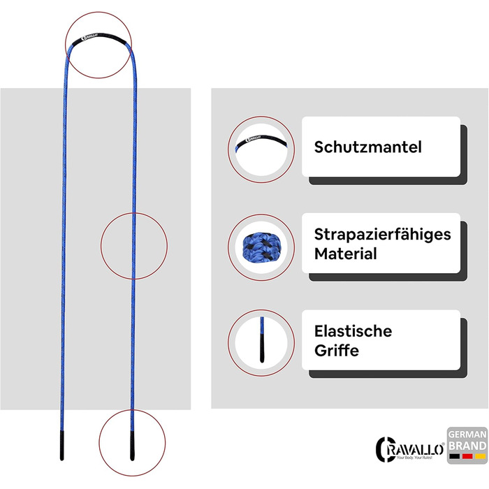 Стрибкове канат Cravallo® Springseil I 3 метри Fatburner Speed Jumping Rope для дорослих, професійний, для боксу, витривалості, MMA, HIIT, блакитний та білий