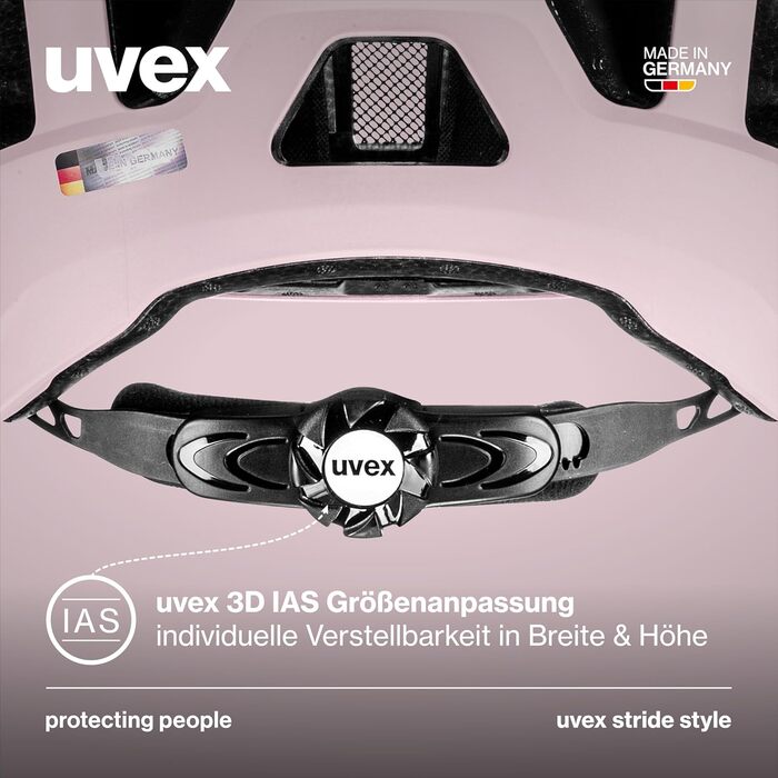Велосипедний шолом uvex Stride Style універсальний, міцний, з індивідуальним регулюванням розміру, безпечний та багатофункціональний