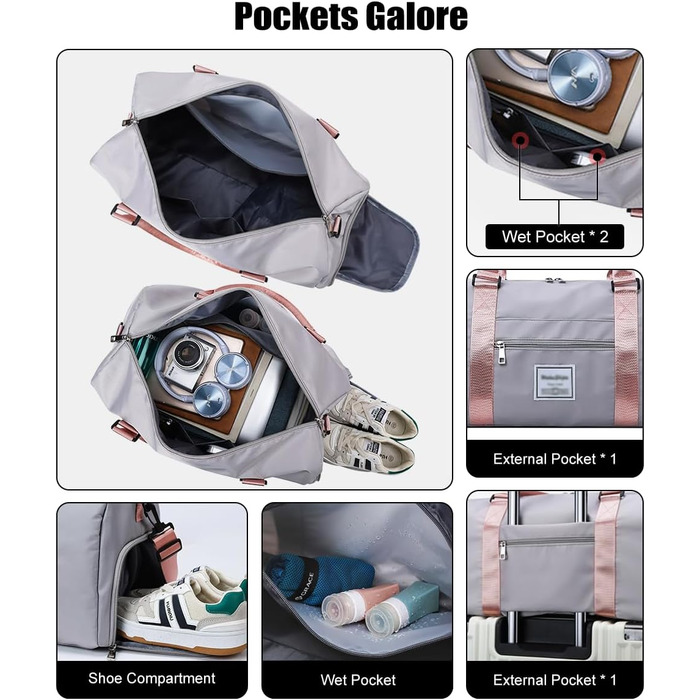 Спортивна сумка-рюкзак для подорожей, 29л, чорна: водонепроникна, з відділенням для взуття та мокрих речей