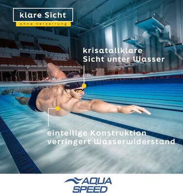Окуляри для плавання Aqua Speed Riptide 10 для дорослих, дзеркальні, антифог, UV-захист, силіконова стрічка, ультрашвидке кріплення, мікрофіброва серветка, сині