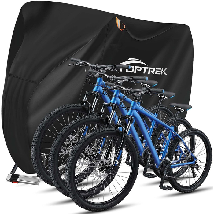 Чохол для велосипедів Toptrek на 3 велосипеда, 210D, 220 x 120 x 110 см, водовідштовхуючий, міцний, з сумкою