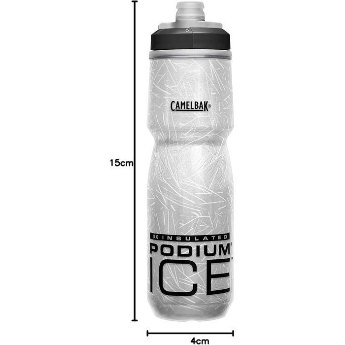 Camelbak Podium Ice спортивна пляшка для води, термоізольована, для бігу, велоспорту та туризму, чорна