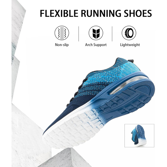 Кросівки для бігу Hitmars: чоловічі та жіночі, спортивні, для тенісу, фітнесу, бігу та джогінгу. Легкі, білі, чорні, сині. Розміри EU 36-48 (44 EU)