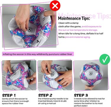 Дитячий футбольний м'яч розмір 5, рожевий, з насосом, сіткою та сумкою. Стандартний тренувальний м'яч з шкіри для дітей.