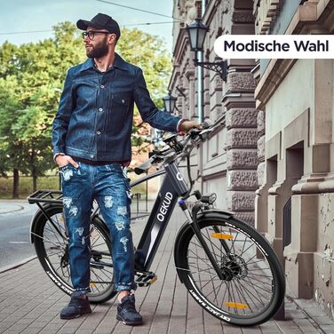 Електровелосипед Qekud 36В 12,5Аг, міський та гірський e-bike з LCD-дисплеєм, акумулятором Li-Ion, запас ходу до 100 км, EU-конформний, з додатком