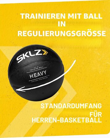 Тренувальний баскетбольний м'яч SKLZ Heavy Weight Control для розвитку швидкості рук, чорний (важкий)