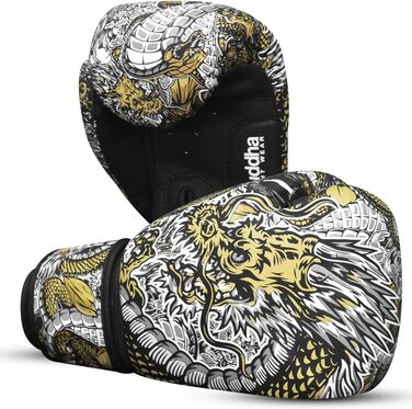 Боксерські рукавички BUDDHA FIGHT WEAR Dragon для тренувань і спарингів у Муай Тай, кікбоксингу, фітнесі, чоловічі та жіночі, різні кольори, 300-360 г