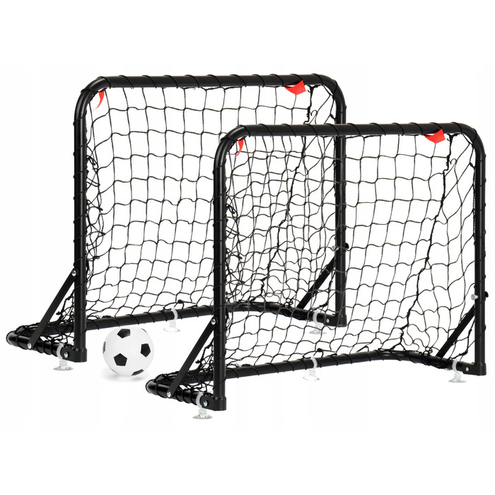 Набір із 2-х переносних складаних сталевих футбольних воріт Xboost, 61x46 см