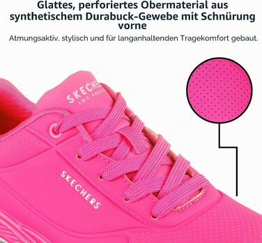 Жіночі кросівки Skechers UNO 73667 NORG Hot Pink — рожеві, матеріал Durabuck, розмір 38 EU