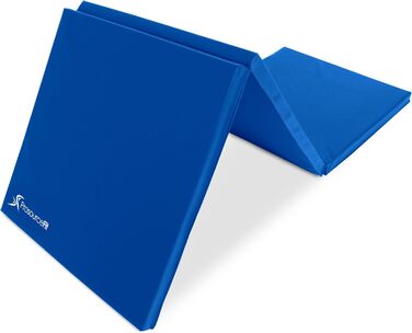 Тренувальний килимок ProsourceFit трьохшаровий, 183x61 см, з ручками, для гімнастики, ММА, бойових мистецтв, фітнесу, розтяжок, сильних м'язів, блакитний