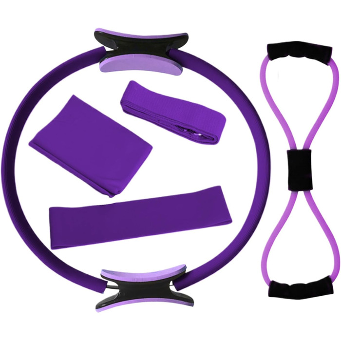 Набір кілець для пілатесу, фітнес-кільця для жінок, розвантажувальні кільця для грудей, ніг, рук та стегон, фіолетовий