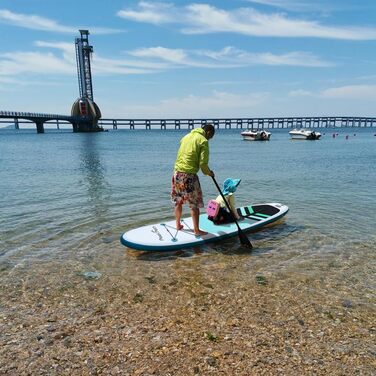 Надувна SUP-дошка 15,2 см з преміум аксесуарами, сумкою, веслом, двостороннім насосом, плавником і антиковзаючим покриттям для серфінгу та веслування